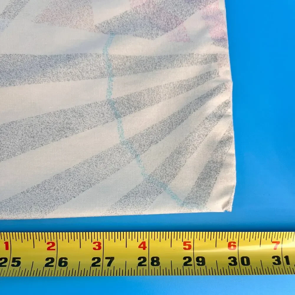 Vintage 80s Pillowcase Pastel Fan Dance Martex Artelier 1980s Art Deco